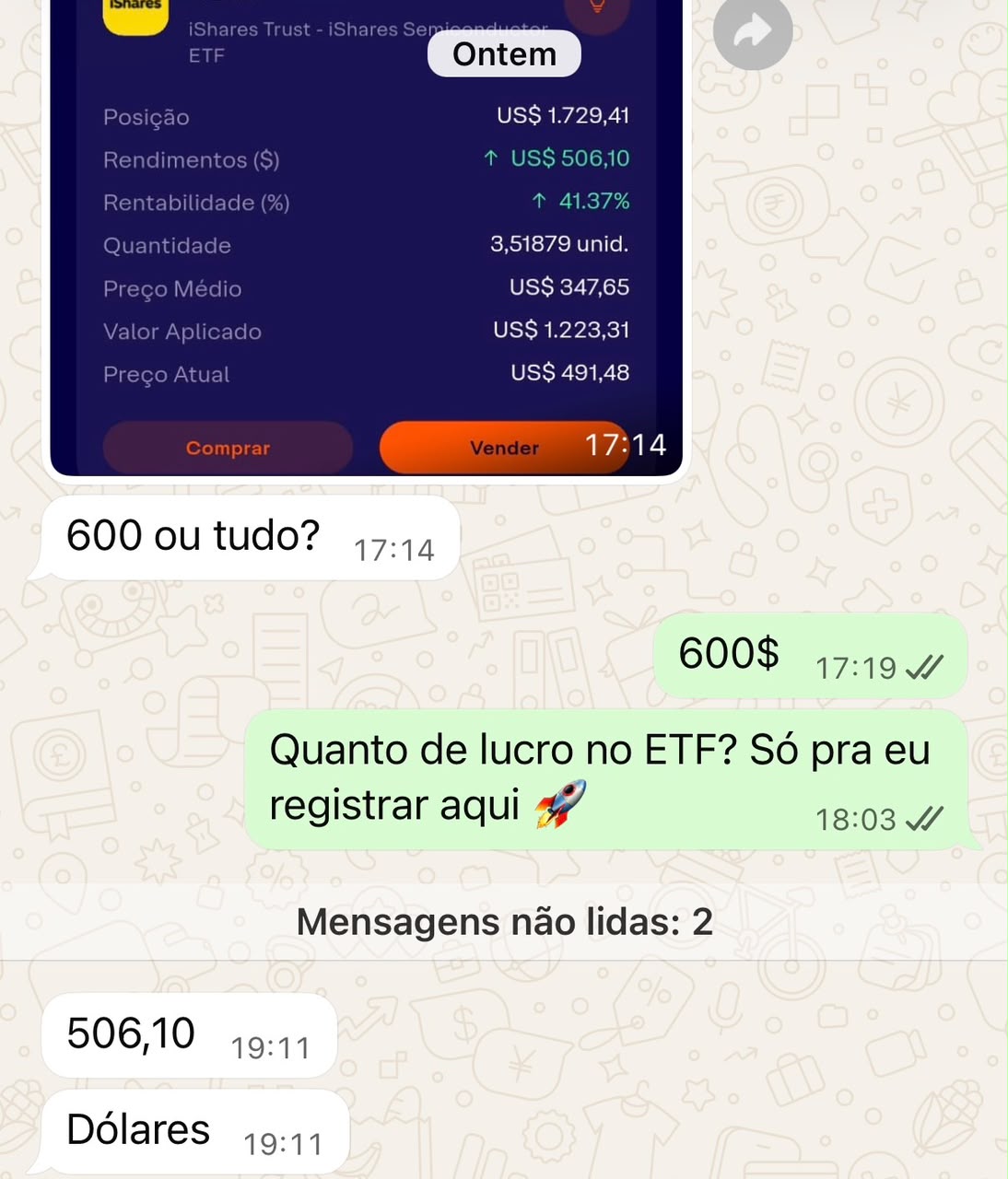 Print do cliente Thiago