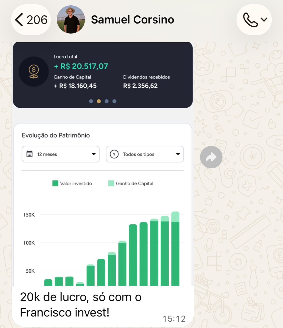 Print do cliente Samuel